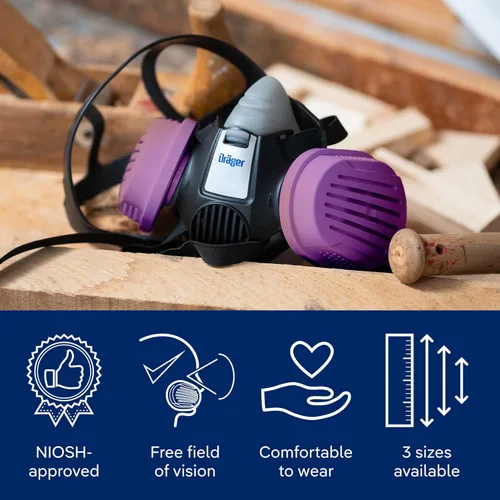 Miniatura 4 de Dräger X-plore 3300 Máscara respiradora de media cara, aprobada por NIOSH