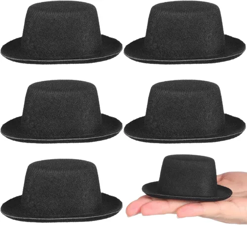 Sombreros de muñeco de nieve para manualidades, 6 mini topsombreros, 3.54 x 1.18 pulgadas, sombreros de tela en miniatura de Navidad, accesorios de