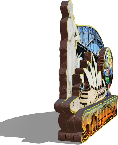 Miniatura 2 de Imán de madera de Sydney Australia 3D para nevera, recuerdos coleccionables, decoración hecha a mano, manualidades 3