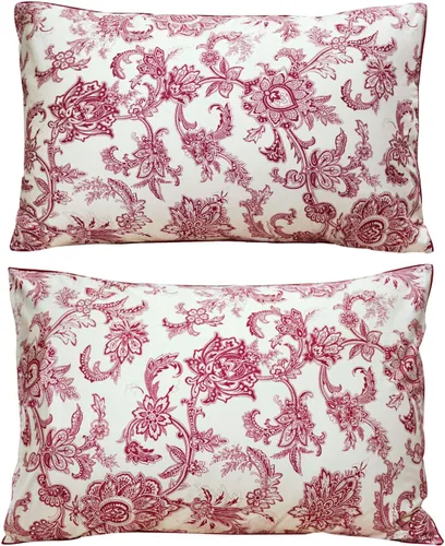 Miniatura 9 de FADFAY Fundas de almohada de 20 x 30 pulgadas, fundas de almohada de lujo con diseño floral de peonía, 100% algodón egipcio, 2 piezas