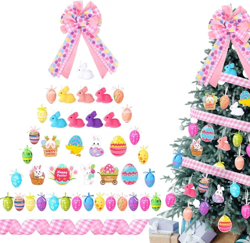 Miniatura 8 de 43 adornos patrióticos para árbol del 4 de julio, Día de la Independencia, adornos para árbol de Navidad, decoración de lazo rojo, blanco y azul