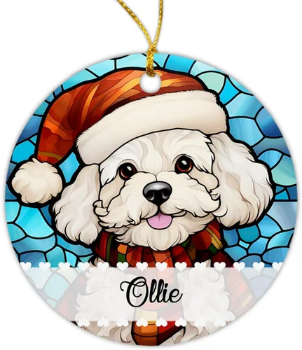 Miniatura 21 de Airedale Terrier - Adorno de Navidad para perro, regalo para Acción de Gracias, perros personalizados con sombrero de Navidad, adornos de Airedale