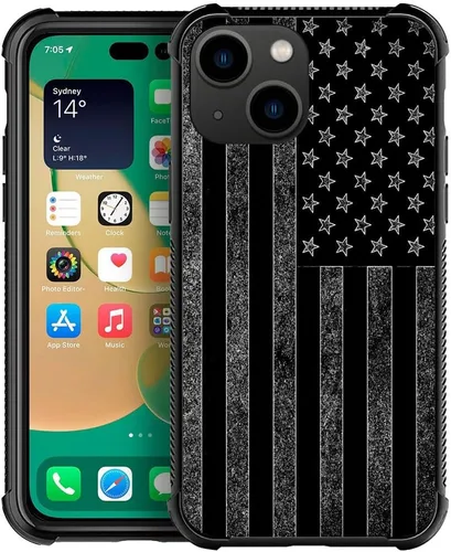 Miniatura 39 de ZHEGAILIAN Funda compatible con iPhone 14, funda de munición AK 47, parte trasera de vidrio templado+funda protectora de TPU de silicona suave