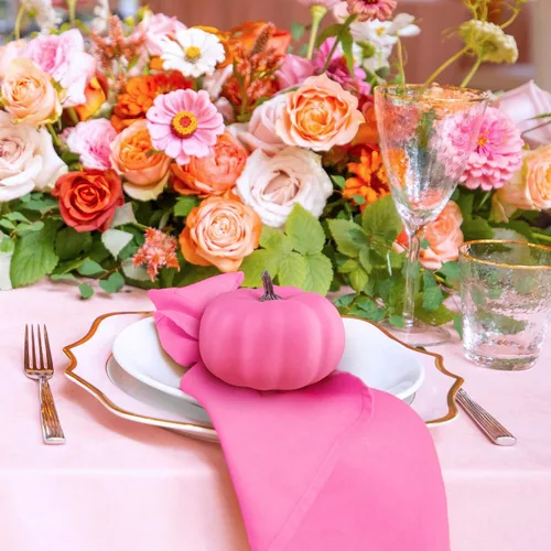 Miniatura 9 de 12 calabazas artificiales de otoño pequeñas, calabazas artificiales de color rosa sintético, calabazas decorativas de espuma para regalos, bodas