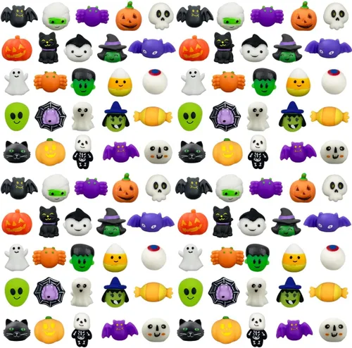 Miniatura 9 de Anditoy 100 piezas de juguetes esponjosos de Navidad Mochi Squishy de Navidad, juguetes esponjosos de Navidad para niños, niñas, niños pequeños
