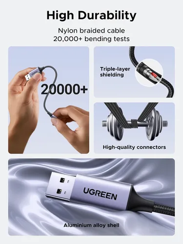 Miniatura 6 de UGREEN Adaptador de audio USB a conector de 3.5 mm Tarjeta de sonido con soporte para micrófono TRRS Auriculares DAC 24bit 96kHz USB a conector