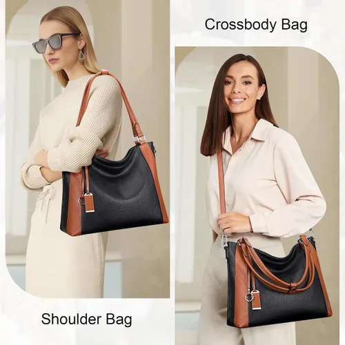 Miniatura 2 de Over Earth Genuine Leather Purses for Women Large Hobo Bags Lady Shoulder Handbags with Detachable Strap