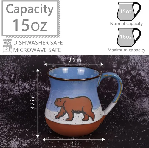 Miniatura 2 de MPotTo Taza de cerámica con oso polar de 16 onzas, taza de café novedosa para hombres y mujeres, regalo de cumpleaños para hombres y mujeres, regalo