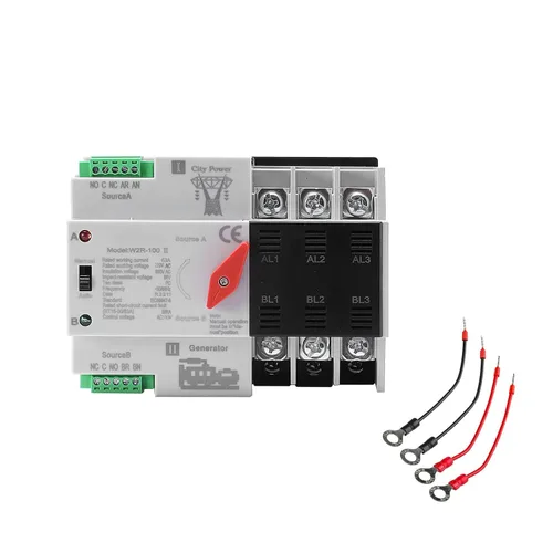 Miniatura 14 de Interruptor de transferencia automática/manual de 63amp AC110V 2P 50/60Hz, interruptor mini ATS de 2 polos 63A de doble potencia solar
