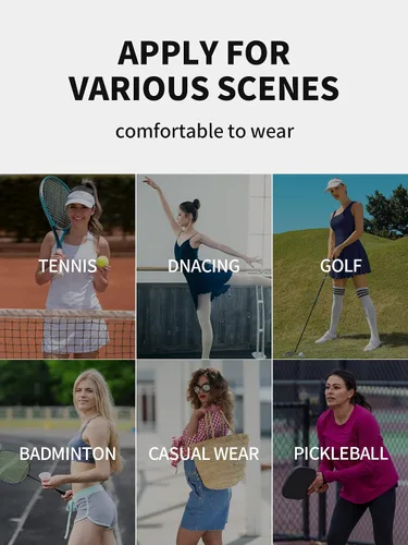 Miniatura 9 de ATTRACO Vestido de tenis para mujer con pantalones cortos, faldas de golf con bolsillos