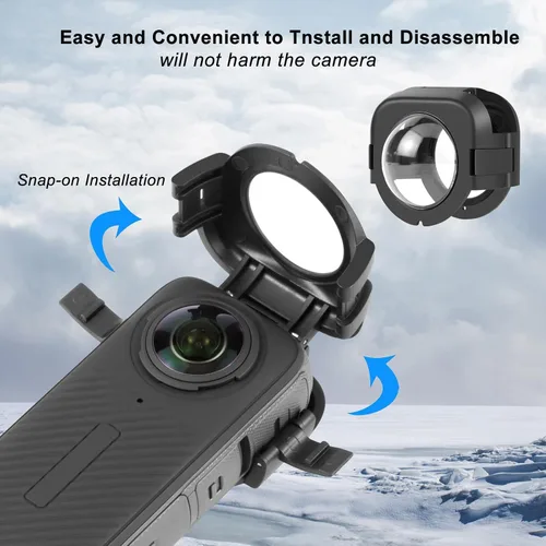 Miniatura 4 de PULUZ Cubierta protectora de lente para Insta360 X4, protector de lente de cámara de vidrio óptico para Insta 360 x4, antiniebla, anticaída, 98%