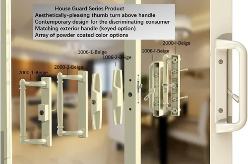 Miniatura 7 de Juego de cerradura y manija para puerta de patio House Guard con llave, opciones que añaden una firma única a su cerradura de puerta de vidrio