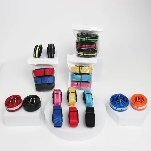 Miniatura 8 de PetJoy Paquete de 3 Collares para Perro - Hebilla de Liberación Rápida y Anillos en D - Multicolor Reflectante (R/A/V) - Ajustable de 8-27