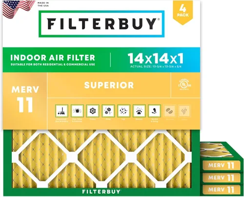 Miniatura 28 de Filterbuy Filtro de aire 18 x 20 x 1 pulgadas MERV 11 Defensa Superior contra Mascotas y Alergias (paquete de 4), Filtros de Reemplazo
