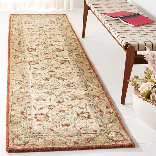 Miniatura 19 de SAFAVIEH Antiquity Collection - Alfombra decorativa de 3 x 5 pies, color marfil y beige, hecha a mano, lana tradicional, ideal para zonas de alto