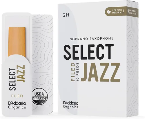Miniatura 16 de D'Addario Organic Select Jazz Unfiled - Cañas de saxofón soprano – Cañas de saxofón – Selladas individualmente – 2 medianas, paquete de 10