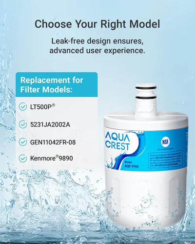 Miniatura 2 de AQUA CREST Filtro de agua para refrigerador 5231JA2002A, repuesto para LG LT500P, GEN11042FR-08, ADQ72910911, ADQ72910901, ADQ72910907, Kenmore