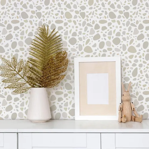 Miniatura 3 de GSS Designs - Plantilla grande de terrazo de 16 x 24 pulgadas, sin costuras, patrón repetitivo, plantillas de pared reutilizables para pintar