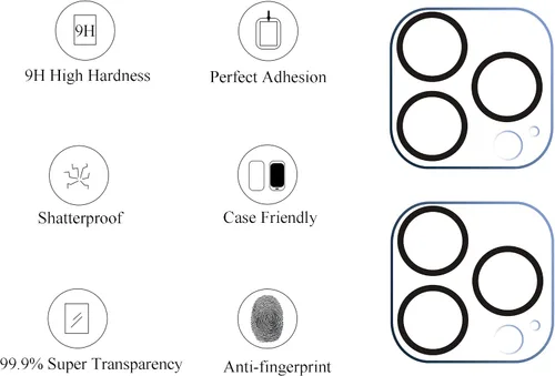 Miniatura 2 de Ailun - Protector de lente de cámara para iPhone 13 Pro y iPhone 13 Pro Max, vidrio templado, dureza 9H, ultra HD, antiarañazos, fácil de instalar
