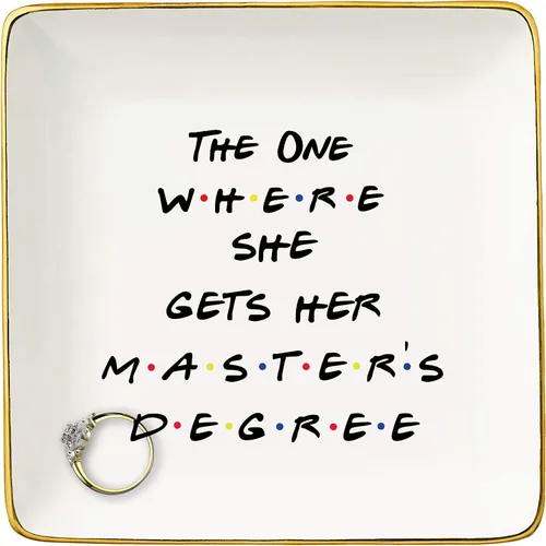 Plato para anillos de maestría, regalo para estudiantes, regalo de MBA, regalos de graduación para mejores amigos, hija, prima, hermana, The One