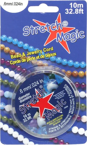 Miniatura 8 de Cordón elástico para cuentas Stretch Magic – Color negro, 0.6mm de diámetro, 10 metros (32 pies) – Hilo fácil de anudar, fuerte y elástico