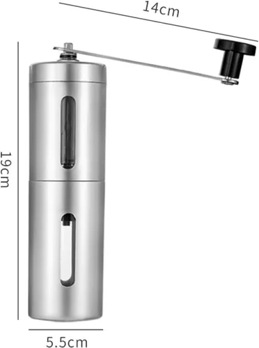 Miniatura 2 de SHINEOFI Molinillo de café de mano portátil de acero inoxidable de molienda de espesor ligero molino de frijol manual para uso en casa de camping