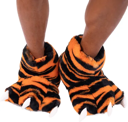 Miniatura 2 de Lazy One - Pantuflas con diseño de garra de animal para niños y adultos, disfraz divertido para niños, cálidas pantuflas peludas