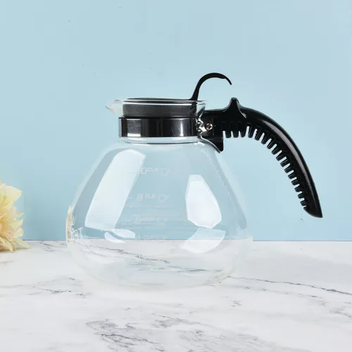 Miniatura 3 de Hervidor de té silbante de vidrio de borosilicato, capacidad de 12 tazas/48 onzas, sin BPA, para gas, electricidad y gamas de vidrio