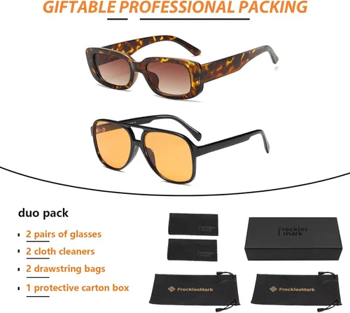 Miniatura 7 de Lentes de sol vintage retro de los años 70 para mujer y hombre, montura clásica, cuadrada y grande estilo aviador, lentes naranjas de moda UV400
