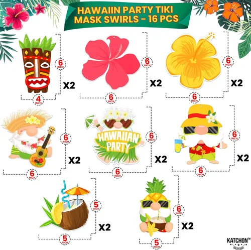 Miniatura 5 de KatchOn, 46 piezas de decoraciones colgantes de Luau, NO DIY, decoraciones colgantes de Luau, decoraciones hawaianas para fiesta, decoraciones