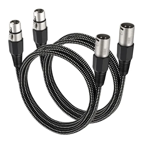 Miniatura 26 de Cable XLR KINXIYU 3 pies, cable de micrófono 3 Pin Nylong trenzado balanceado XLR macho a hembra, cables de parche de micrófono de servicio pesado