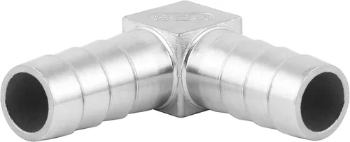 Miniatura 3 de Acero inoxidable 1" manguera Codo de púas 90 grados L Ángulo recto de púas de montaje de agua Combustible Aire