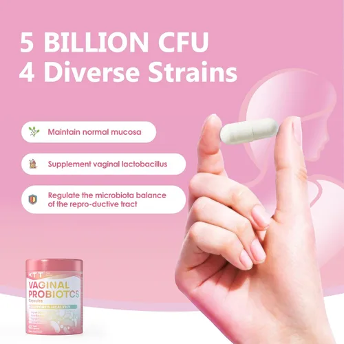 Miniatura 5 de KTT Probióticos vaginales fabricados en los Estados Unidos, equilibrio de pH para mujeres, 5 mil millones de UFC para mujer, probióticos