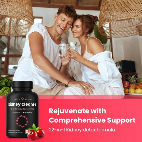Miniatura 4 de Kidney Cleanse Detox Suplemento de apoyo renal 22 en 1 Extracto de pastillas de arándano Fórmula premium de reparación y descarga extra fuerte