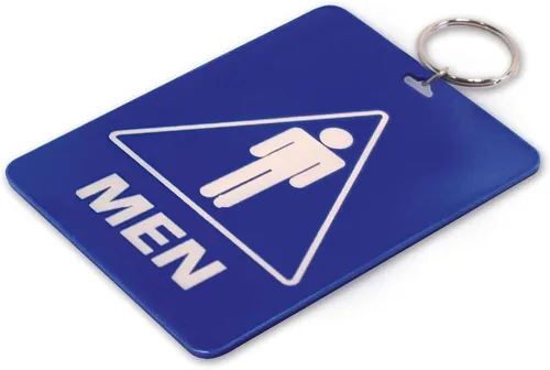 Lucky Line - Etiqueta para llave de baño para hombre, plástico con llavero dividido para restaurante, oficina, gasolinera, 1 paquete (53101) grande