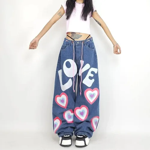Miniatura 2 de Lokkcy Pantalones de mezclilla de cintura baja para mujer Y2K, pantalones cargo largos de pierna recta con bolsillos, jeans holgados casuales Y2K