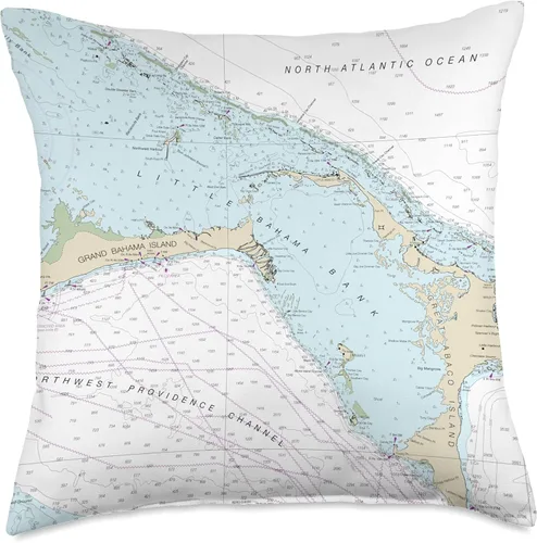 Miniatura 5 de 15 Degrees East Nautical Chart-Abaco Islands, Bahamas, Caribe, 16 x 16, multicolor