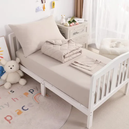 Miniatura 46 de NTBAY Juego de edredón Twin con sábanas, juego de ropa de cama Twin suave y transpirable de 5 piezas, cama Twin en una bolsa, juego de edredón Gris