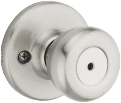Miniatura 8 de Kwikset Tylo Pomo de Puerta Ficticio, Manija de Una Sola Cara para Armarios, Puertas Dobles Francesas y Despensa, Pomo de Puerta Interior de Latón