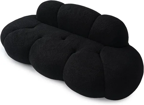 Miniatura 7 de JACH Sofá de nube de 3 plazas para sala de estar, moderno sofá tapizado de sherpa, sofá de ocio minimalista, cómodo sofá nube para apartamento