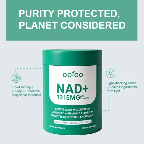 Miniatura 6 de ooioo Suplemento liposomal NAD+ - Suplemento de resveratrol NAD+ para mujeres y hombres - Apoyo energético y bienestar general - Sin OMG, cápsulas