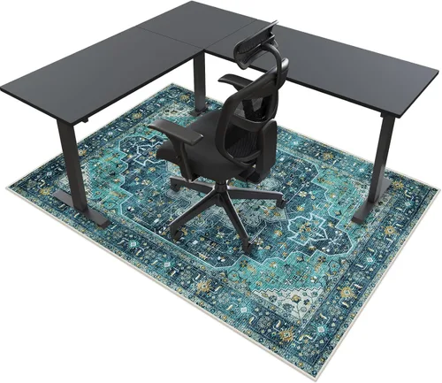 Miniatura 24 de Anidaroel Alfombrilla para silla de 48"x60" para piso de madera dura/piso de azulejos, alfombrilla de silla de escritorio para pisos duros, Rojo