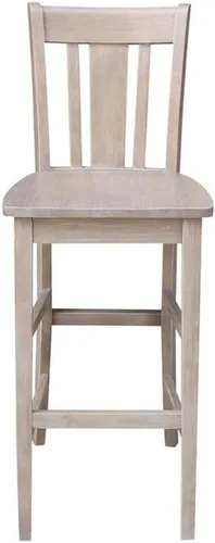 Miniatura 6 de Taburete de comedor de madera maciza San Remo - Altura del asiento de 24 pulgadas, sin terminar