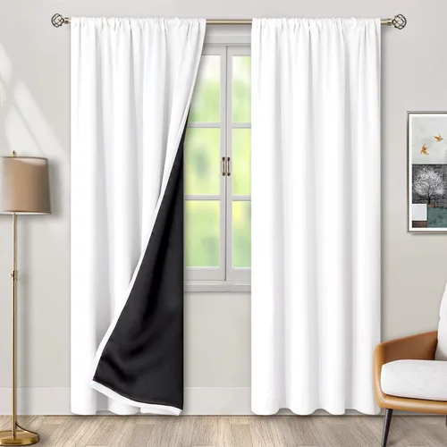Miniatura 85 de BGment - Cortinas opacas para sala de estar de 63 pulgadas de largo, juego de 2 paneles, cortinas para oscurecer toda la habitación, cortinas