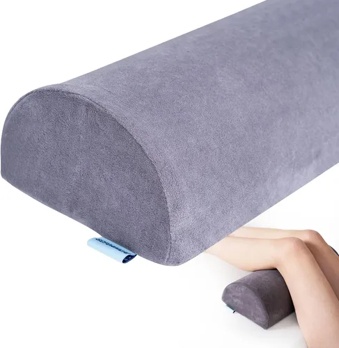 Miniatura 8 de Almohada para rodilla para dormir boca arriba, almohada cilíndrica de espuma viscoelástica para alivio del dolor para piernas, debajo de la rodilla