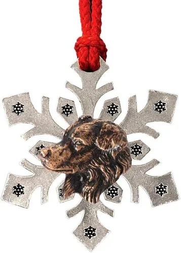 Miniatura 14 de Adorno navideño para colgar en la cabeza de collie con borde de peltre antiguo hecho a mano para decorar coronas y árboles de Navidad del hogar
