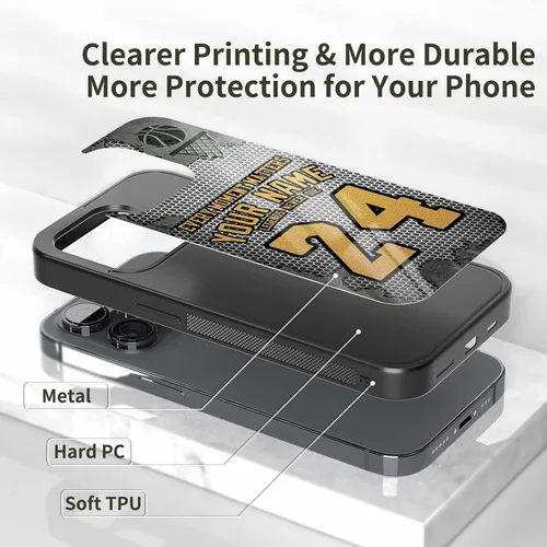 Miniatura 2 de Fundas de teléfono personalizadas con números de leyendas de baloncesto Never Die para iPhone 11, 12, 13, 14, 15, 16, 17, Pro Max Plus Mini X 6, 7