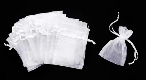 Miniatura 2 de Darice Bolsas de organza blanca (36 piezas) – Organza ligera transparente con cordón de cinta – Perfecto para bodas, regalos de ducha, bolsitas