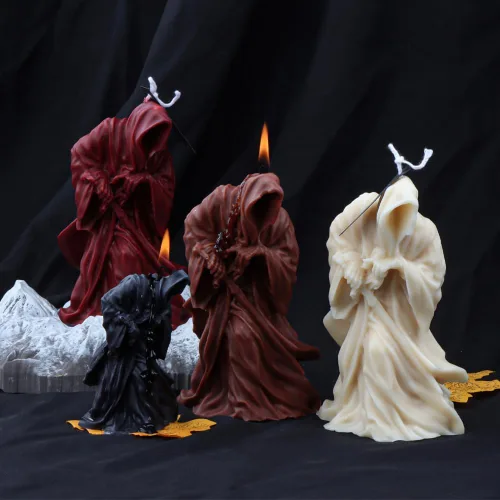 Miniatura 4 de Tone Fun Moldes de silicona con forma de muerte 3D de 5.91 x 4.13 pulgadas para hacer velas, resina, velas de aromaterapia, jabón de cera hecho a