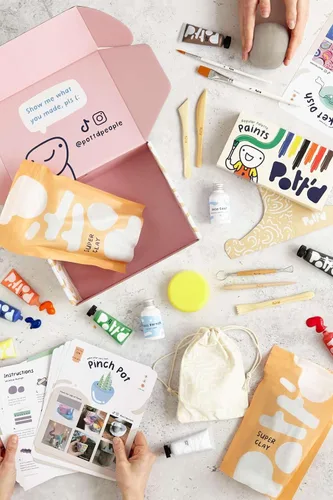 Miniatura 3 de Pott'd Arcilla seca al aire para adultos. Kit de cerámica para principiantes para adultos. Kit de manualidades para adultos. Incluye: arcilla seca